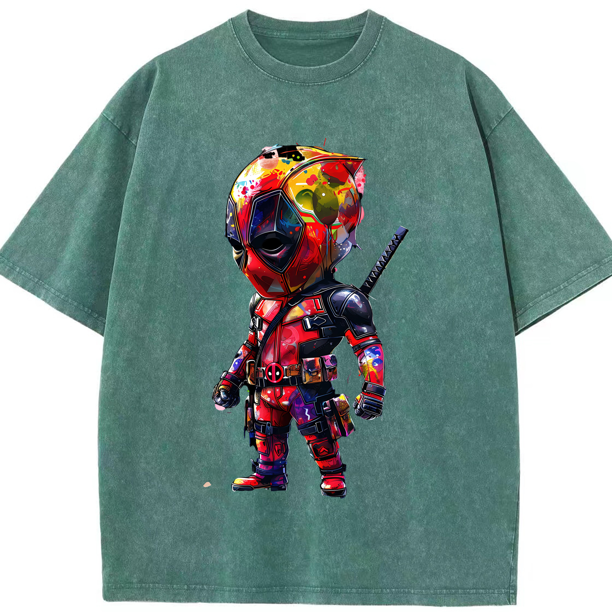（画像用） Deadpool デッドプール 綿100% ヴィンテージ風 半袖Tシャツ（フロントプリント）